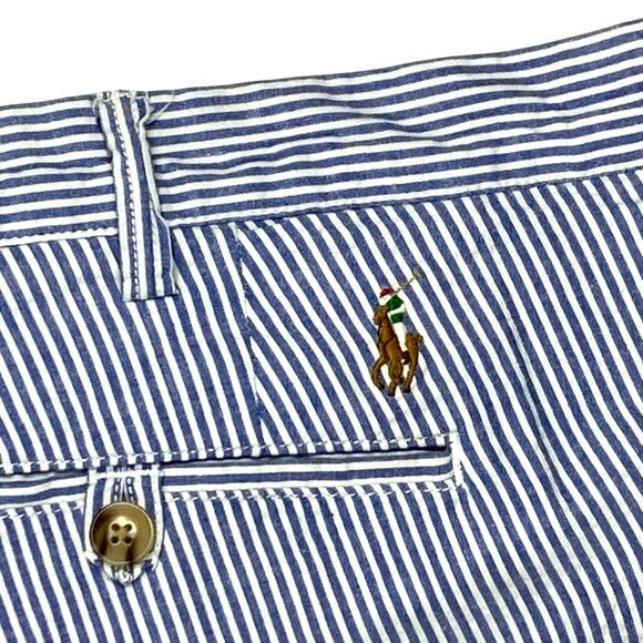 Polo Ralph Lauren Seersucker Short Men 42 Blue Nautical Golf Country Club Preppy - Picture 6 of 13